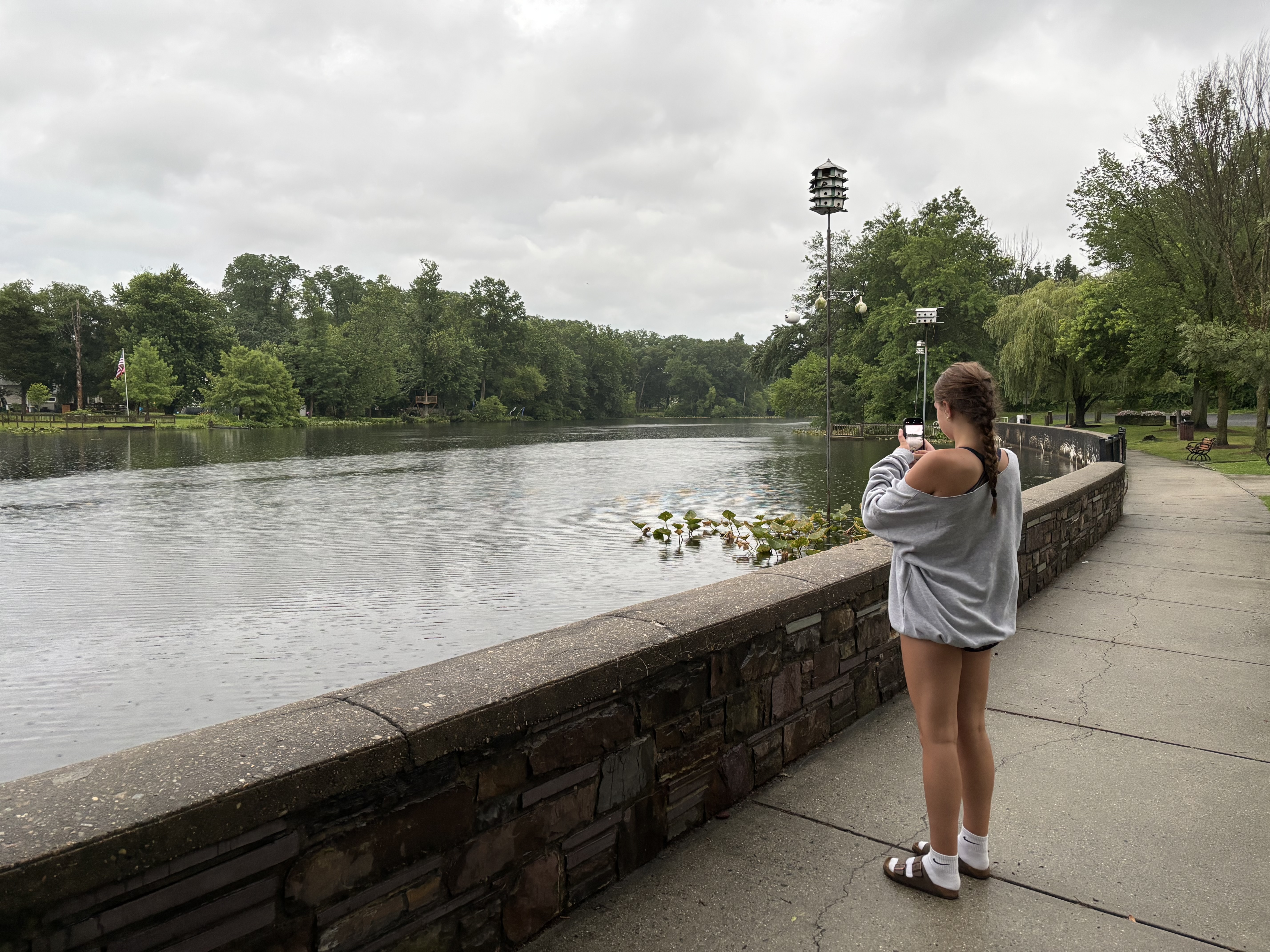 My daughter photographing Peddie Lake in Hightstown, NJ